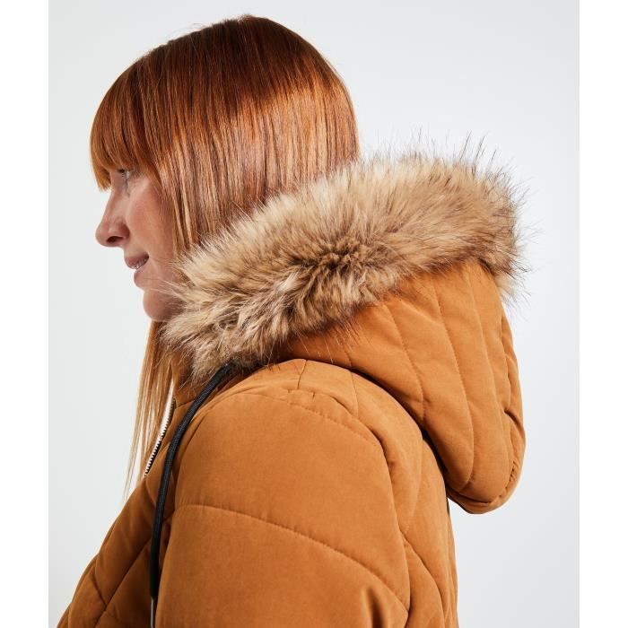 Doudoune courte marron femme best sale