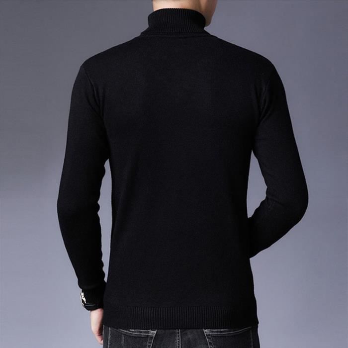 Generisch Pull à Col Roulé Pour Homme, Coupe Ajustée, Pull En