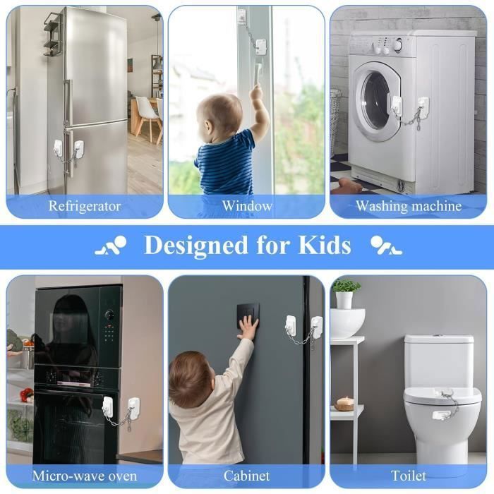 AYESY Securite Fenetre Enfant, Lot de 2 Réfrigérateur Serrure À 4 Clé, Serrure de Porte de Réfrigérateur Sécurité Enfant, Serrure Frigo pour Enfants Forte Adhésif Serrure Frigo pour Armoire, Fenêtre AYESY Securite Fenetre Enfant, Lot de 2 Réfrigérateur Serrure À 4 Clé, Serrure de Porte de Réfrigérateur Sécurité Enfant, Serrure Frigo pour Enfants Forte Adhésif Serrure Frigo pour Armoire, Fenêtre