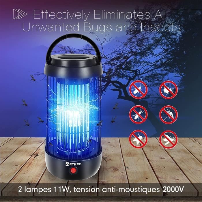 Lampe Anti Moustique Electrique, 360° UV Tue Mouche Electrique 11W