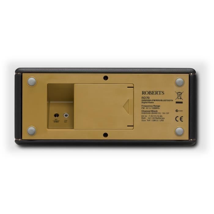Radio portative DAB - ROBERTS - REVIVAL RD 70 BK - Bluetooth ...