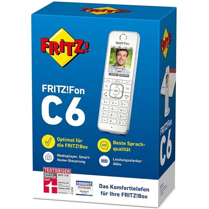 AVM Fritz!Fon C6 Telephone DECT Identification de l'appelant Blanc