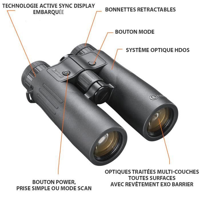 Jumelles Bushnell Fusion X Adaptec Display - Cdiscount Appareil Photo