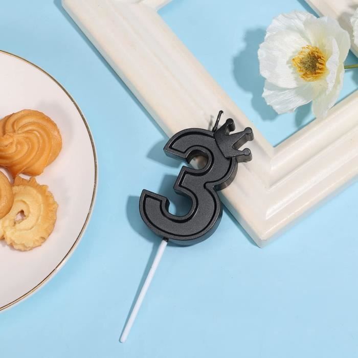 Bougie Chiffre 3 Multicolore Pour Gâteau D'Anniversaire - Neuf - Pack De 1 - Marque Party