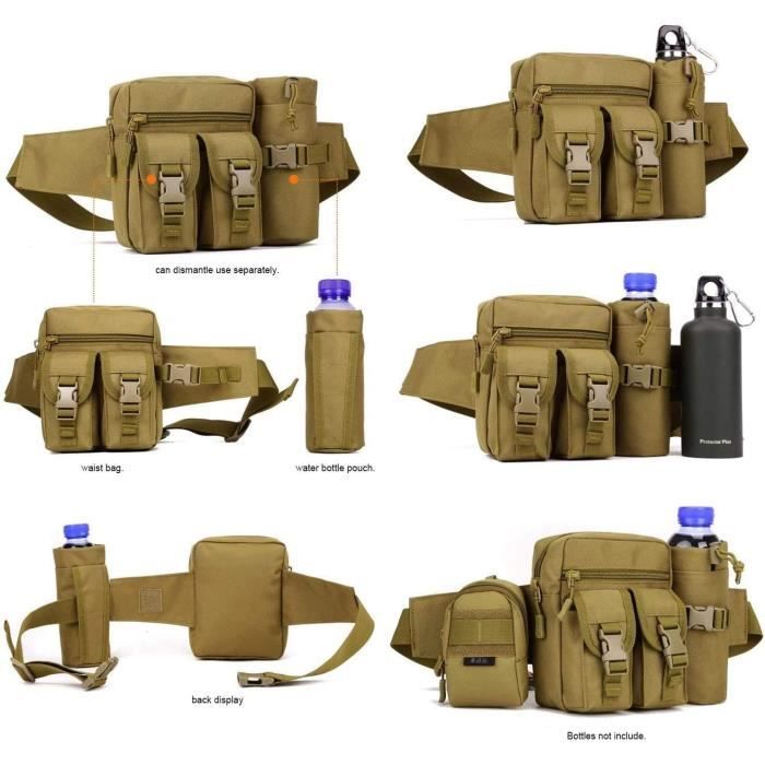 Sac banane tactique pour homme, ceinture de course, petit sac banane militaire pour voyage, randonnée, escalade, pêche, Noir/blanc Sac banane tactique pour homme, ceinture de course, petit sac banane militaire pour voyage, randonnée, escalade, pêche, Noir/blanc