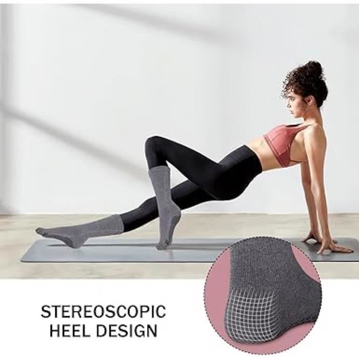 1 Paires Chaussettes de yoga femme Antiderapantes Chaussettes Pilates avec Orteils cinq doigts Chaussettes Pour Yoga Pilates Ballet Cdiscount Sport