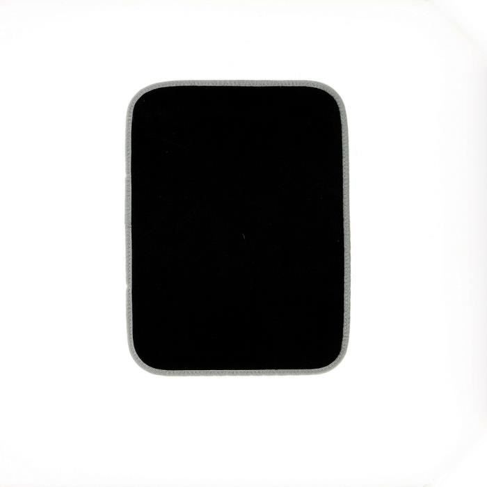 Tapis de sol de voiture en cuir Lea, noir, blanc, carré, universel