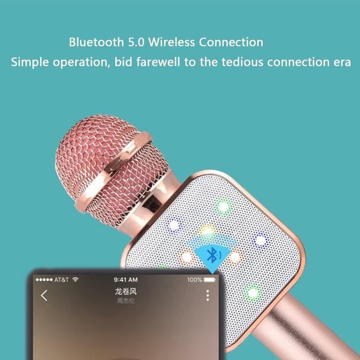 2 Microphones Karaoké Bluetooth Sans Fil Avec Lumières Led, Machine  Portative De Haut-Parleur De Micro Tenu Dans La Main Pour[H1716]