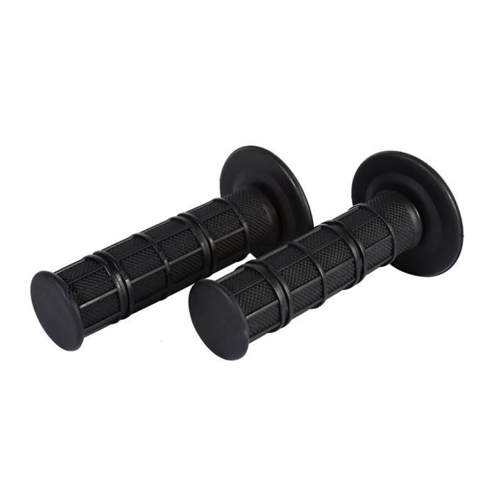 Paire De Poignées De Guidon En Silicone Universelles - Pour Guidons 22mm (7/8") - Noir - Antidérapant - 10
