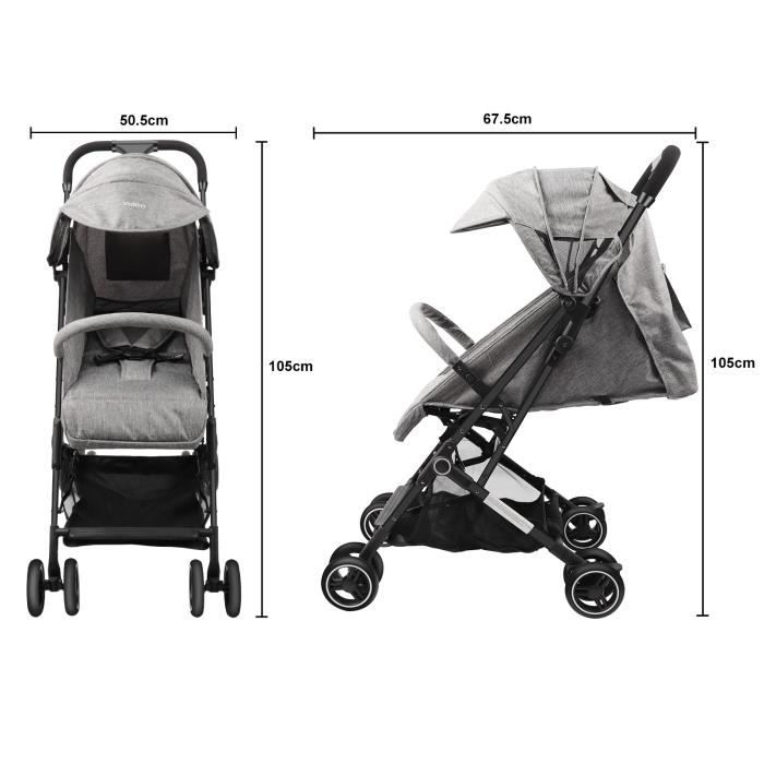 Poussette Canne Bébé Compacte, Ultra Légère 4.2kg, Réglage, Pliable,  Position Couchée, Jusqu'à 25 kg, Gris + Tapis de Jeu Offert - Cdiscount  Puériculture & Eveil bébé