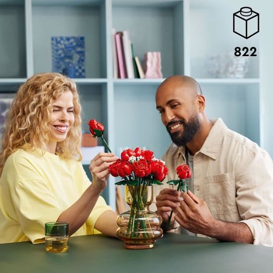 LEGO® 10328 Icons Le Bouquet de Roses, Fleurs Artificielles pour Décorer, Cadeau de Saint