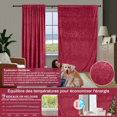 Rideau Occultant Loup Thermique à Oeillets Rideaux Montagne EnneigéE