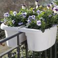 Jardinières et pots de fleurs - KLUNIA - Double jardinière - 40 cm - Blanc - Réserve d'eau interne-0