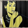 Imperméable Rideau de Douche,Audrey Hepburn Beautiful Woman Famous Movie Star Portrait(148),Baignoire Rideaux Accessoires-0