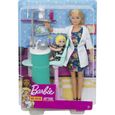 Coffret Barbie Dentiste Avec Sa Patiente Blonde Accessoires Set Poupee Mannequin 1 Carte Animaux-0