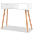 Table Console-Table d'entrée-Table de Salon Bois de pin massif 80 x 30 x 72 cm Blanc-0