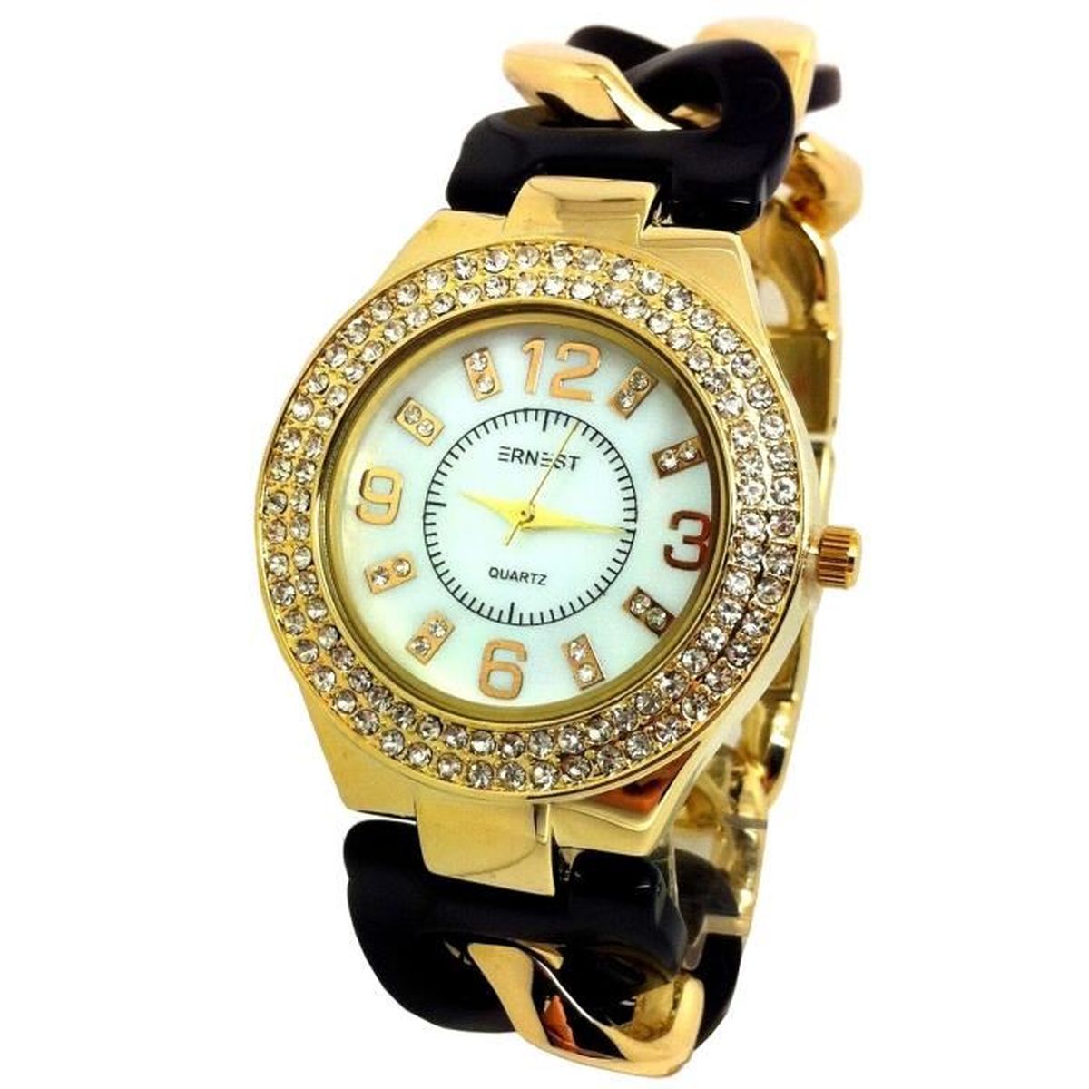 Montre Femme Maillon Strass Chaine Ecaille Marron Or Doré Strass Idée  Cadeau , - Achat/vente montre Femme Adulte Doré - Soldes sur Cdiscount
