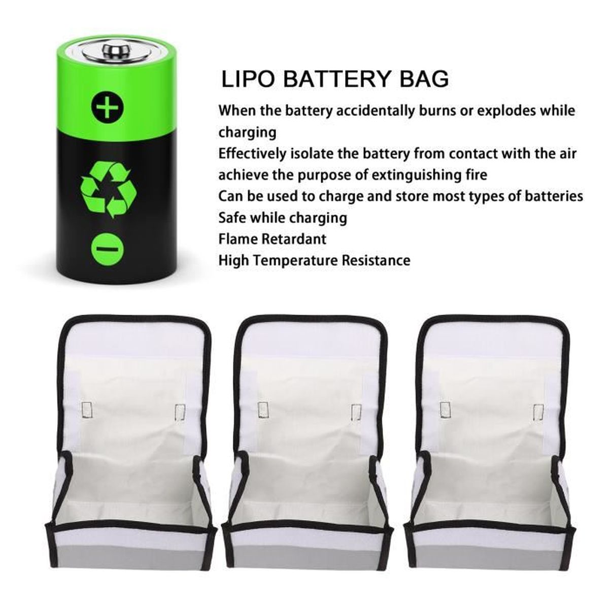 Sac de sécurité Portable anti-explosion pour batte... - Grandado Sac de sécurité Portable anti-explosion pour batte... - Grandado