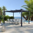 AVRIL PARIS Tonnelle/Pergola aluminium 3x4m toile coulissante rétractable - Gris - OHIO XL