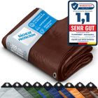 KARAT Bâche de protection imperméable ultra résistante 140 g/m² Marron 8 x 14 m