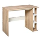 Bureau informatique multimédia - HOMCOM - 100L x 44l x 74H cm - 3 étagères latérales - chêne clair blanc