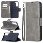 HOOXSPEED Étui pour Samsung Galaxy S21+ - S21 Plus Housse avec Pochette Support Antichoc Protection Haute Qualité PU Cuir -gris