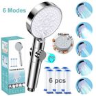 HOMNOBLE Pommeau de douche Anti calcaire - MAXLABER - 5 Modes - Haute Pression et Economique - 6 filtres inclus