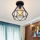 STOEX Plafonnier Vintage Forme Diamant Noir Ø20cm pour Chambre Salon Cuisine Couloir