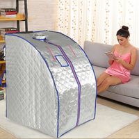 Boîte de sauna portable infrarouge argent Idéal pour la Désintoxication et la Perte de Poids