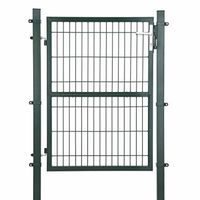 Portillon en acier galvanise portail de clôture porte de jardin robuste et durable avec serrure poignee et cle de qualite 106 x 12