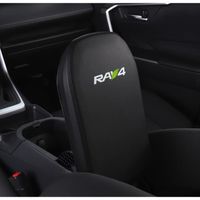 Décoration Véhicule,Housse d'accoudoir Central de voiture en cuir en Super fibre de carbone ou noir, pour Toyota RAV4 - Type Black