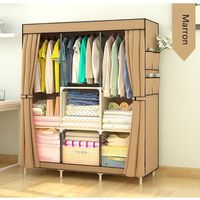 Armoire De Rangement MUPAI 175x150x45cm - Garde-Robe En Tissu Non-Tissé, 5 Étagères, Noir