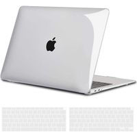TECOOL Coque MacBook Air M1 | Retina 13 Pouces 2020-2018 A2337 A2179 A1932 Touch ID + UE Couverture de clavier, Transparente