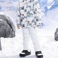 TD® Ensemble de combinaison de ski pour enfants hiver coupe-vent éclaboussures d'eau chaud vêtements de ski épaissi taille:XXL