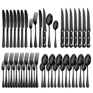 Ménagère 48 Pièces - LIKE NO OTHER - Service pour 8 Personnes - Acier Inoxydable - Noir - Contemporain