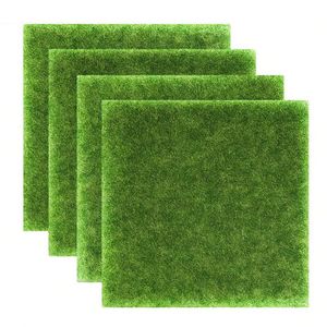 NHQZ – Lot De 4 Mini Gazons Artificiels 15x15 Cm Pour Maison De Poupée, Jardin Miniature Et Micro-paysage