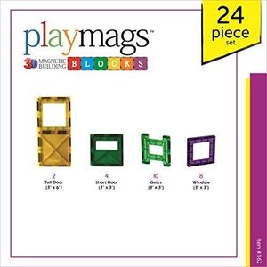 PARTITION Playmags 24 Piece Set: Now with Stronger Magnets, 