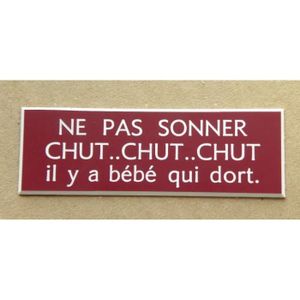 Plaque Signaletique Ne Pas Sonner Bebe Dort Cdiscount