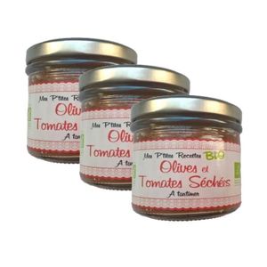 OLIVES ANTIPASTI Lot 3x Tartinable BIO olives tomates séchées - Mes