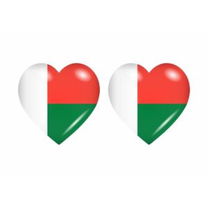 Madagascar Lot De 2 Autocollants En Vinyle Pour Pare-chocs Motif Drapeau De La République Malagascar 120 Mm