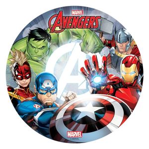 Figurine décor gâteau Disque en azyme Avengers 20 cm - Coloré