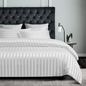 Rayures anthracites texturées 140 x 200 cm Basics Parure de lit avec housse de couette en satin 65 x 65 cm x 1 