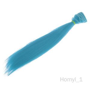 ACCESSOIRE POUPÉE 2 De Poupée Colorées, Cheveux Longs Et Lisses, Accessoire De Bricolage Et De Réparation, Bleu
