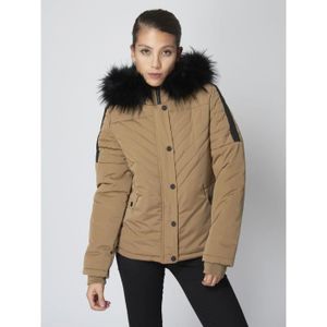 parka courte a capuche femme