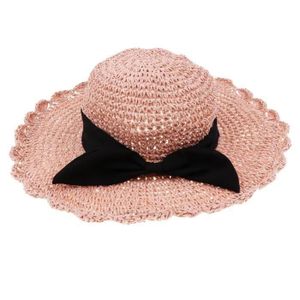 CASQUETTE Chapeau de Paille Parent-enfant Pliable Large Bord Casquette Respirant Adulte Bébé Fille Garçon Anti Uv Soleil Adulte Rose,TG06111