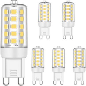 LEDGLE Ampoules LED G9 Sans Scintillement 6W Equivalent 60W, Blanc