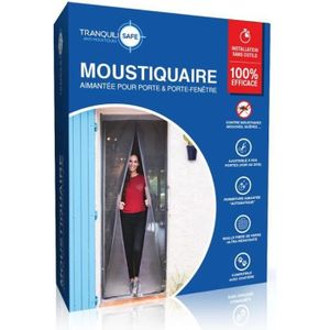 MOUSTIQUAIRE OUVERTURE Moustiquaire ajustable aimantée pour portes et portes fenêtres – écran anti moustiques – compatible chatière (L 120-136 - H 207-215)