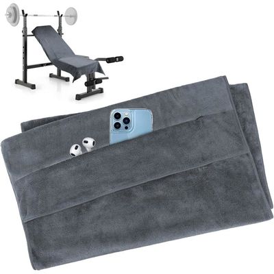 Serviette De Sport Microfibre TYSM-CC 120x50 Cm - Ultra Absorbante, Poche Zippée, Idéale Yoga, Gym, Voyage