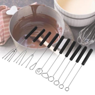 Set De 6 Fourchettes à Fondue En Inox - Longues, Colorées, Poignée Anti-chaleur, Pour Chocolat, Fromage, Fruits
