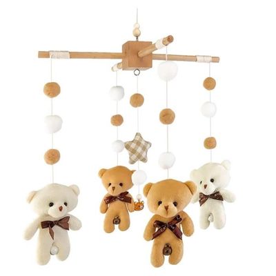 Mobile Bébé Panda En Feutre Et Bois - Carillon Suspendu Lit Avec Boules Et Peluches - Jouet Sensoriel Doux Et Décoratif